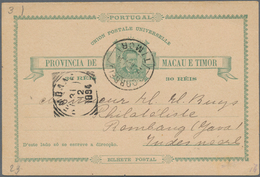 Timor: 1894, Card 30 R. Canc. "TIMOR 2 NOV 94" To Java/Dutch East Indies W. Arrival "REMBANG 31 12 1 - Timor Oriental