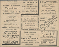 Thematik: Anzeigenganzsachen / Advertising Postal Stationery: From 1887 On, Sweden. Stadsposten Stoc - Zonder Classificatie