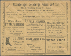 Thematik: Anzeigenganzsachen / Advertising Postal Stationery: 1887/1888, Local Mail Gothenburg. Adve - Zonder Classificatie