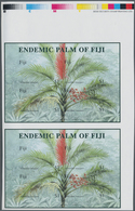 Thematik: Bäume-Palmen / Trees-palms: 2000, FIJI: Endemic Palm Of Fiji Vertical Pair Of IMPERFORATE - Bäume