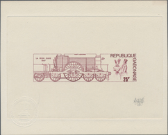 Thematik: Eisenbahn / Railway: 1975, Gabon, Locomotives 20fr.-50fr., Four Epreuve D'artiste With Sig - Trains