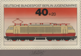 Thematik: Eisenbahn / Railway: 1975, Bund, Fast Identischer Künstlerentwurf (27x16,5) Von Prof. H.Sc - Eisenbahnen