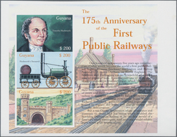 Thematik: Eisenbahn / Railway: 2000, GUYANA: 175th Anniversary Of The First Public Railways Complete - Eisenbahnen