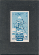 Thematik: Europa-UNO / Europe-UNO: 1948, Libanon, Issue Accesion In Unesco, Artist Drawing (80x135) - Idee Europee