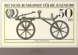 Thematik: Fahrrad / Bicycle: 1985, Bund, Nicht Angenommener Künstlerentwurf (26x16) Von Prof. H.Schi - Ciclismo