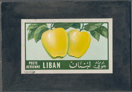 Thematik: Flora-Obst + Früchte / Flora-fruits: 1955, Libanon, Issue Fruit, Artist Drawing(140x85) Qu - Fruit