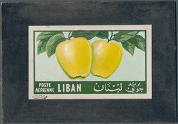 Thematik: Flora-Obst + Früchte / Flora-fruits: 1955, Libanon, Issue Fruit, Artist Drawing(140x85) Qu - Obst & Früchte