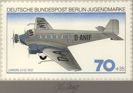Thematik: Flugzeuge, Luftfahrt / Airoplanes, Aviation: 1979, Berlin Nicht Angenommener Künstlerentwu - Flugzeuge