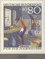 Thematik: Handwerk / Handicraft: 1986,Bund, Nicht Angenommener Künstlerentwurf (17,5x20) Von Prof. H - Ohne Zuordnung