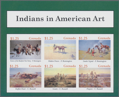 Thematik: Indianer / Native American: 2004, GRENADA: Indians In American Art Complete Set Of Six Wit - Non Classés