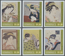 Thematik: Malerei, Maler / Painting, Painters: 2002, Dominica. Complete Set "Feminine Beauty In Japa - Altri & Non Classificati