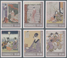 Thematik: Malerei, Maler / Painting, Painters: 2002, Dominica. Complete Set "Feminine Beauty In Japa - Autres & Non Classés