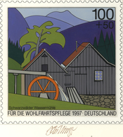 Thematik: Mühlen / Mills: 1997, Bund, Nicht Angenommener Künstlerentwurf (21,5x21,5) Von Prof. H.Sch - Windmills