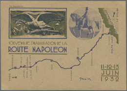 Thematik: Napoleon: 1932, France. Postcard 40c Blue Semeuse With Reverse Illustration "The Route Of - Napoléon