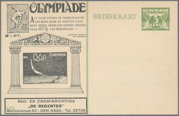Thematik: Olympische Spiele / Olympic Games: 1928, Niederlande, 3 C. Grün Ganzsachenkarte Mit Vs. Zu - Altri & Non Classificati