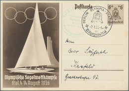 Thematik: Olympische Spiele / Olympic Games: 1936, German Reich. Olympic Postcard 6p Olympic Bell "S - Andere & Zonder Classificatie
