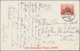 Thematik: Olympische Spiele / Olympic Games: 1937, Red Horizontal Imprint "XII Olympiad Tokyo 1940" - Sonstige & Ohne Zuordnung