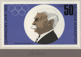 Thematik: Olympische Spiele / Olympic Games: 1968, Bund, Nicht Angenommener Künstlerentwurf (26,5x16 - Andere & Zonder Classificatie