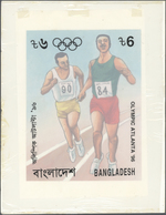Thematik: Olympische Spiele / Olympic Games: 1996, Bangladesh 6 Cent Marke, Original Entwurfzeichnun - Sonstige & Ohne Zuordnung