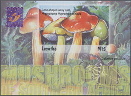 Thematik: Pilze / Mushrooms: 2001, Lesotho. Imperforate Souvenir Sheet (1 Value) From The Issue "Mus - Pilze