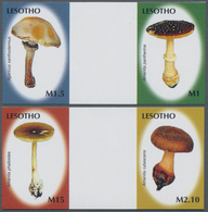 Thematik: Pilze / Mushrooms: 2007, Lesotho. Complete Set "Mushrooms" In 2 Horizontal Gutter Pairs Sh - Champignons