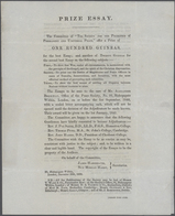 Thematik: Politik / Politics: 1840, England. Folded Letter Containing Pre-printed Text "PRIZE ESSAY - Ohne Zuordnung