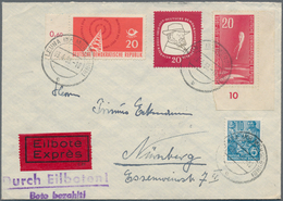 Thematik: Postautomation / Postal Mecanization: 1958, Eilbrief Aus Leuna, DDR Nach Nürnberg Mit Eing - Poste