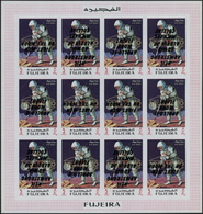 Thematik: Raumfahrt / Astronautics: 1969, Fudschaira/Fujeira, Apollo 11 INVERTED OVERPRINTS (all Thr - Sonstige & Ohne Zuordnung