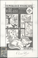 Thematik: Rotes Kreuz / Red Cross: 1974, France. Artist's Drawing For The 80c Value Of The Red Cross - Rotes Kreuz