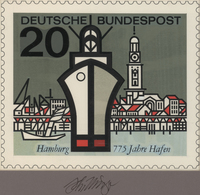 Thematik: Schiffe-Hafenstädte / Ships-harbours: 1964, Bund, Original-Künstlerentwurf (20x17) Von Pro - Non Classificati