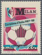 Thematik: Sport-Fußball / Sport-soccer, Football: 1988. 650 L "Italian Football Championship". AC Mi - Sonstige & Ohne Zuordnung