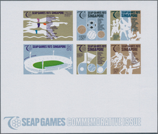 Thematik: Sport-Tischtennis / Sport-table Tennis: 1973, Singapore. Imperforated Souvenir Sheet "SEAP - Tischtennis