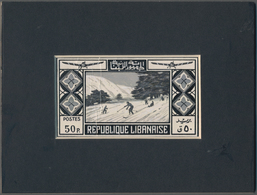 Thematik: Sport-Wintersport / Sport-winter Sports: 1936 Libanon, Issue Tourism, Artist Drawing (103x - Wintersport (Sonstige)