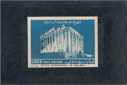Thematik: Theater / Theater: 1956, Libanon, Issue Internat. Baalbek Festival , Artist Drawing (135x9 - Teatro