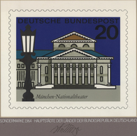 Thematik: Theater / Theater: 1964, Bund, Original-Künstlerentwurf (20x17) Von Prof. H.Schillinger Zu - Theatre