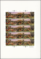Thematik: Tiere-Elefanten / Animals Elephants: 1996, UNO Vienna. Imperforate Die Proof Pane Of 5 Str - Elefanti