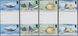 Thematik: Tiere-Fische / Animals-fishes: 2005, BRITISH INDIAN OCEAN TERRITORY: Sharks And Rays Compl - Fische