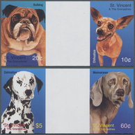 Thematik: Tiere-Hunde / Animals-dogs: 2003, St. Vincent. Complete Set "Dogs" In 2 Horizontal Gutter - Honden