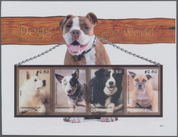 Thematik: Tiere-Hunde / Animals-dogs: 2008, DOMINICA: Dogs Set Of Four In An IMPERFORATE Sheetlet Wi - Hunde