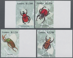 Thematik: Tiere-Insekten / Animals-insects: 2005, ZAMBIA: African Beetles IMPERFORATE Set Of Four Fr - Other & Unclassified