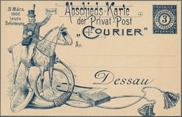 Thematik: Tiere-Pferde / Animals-horses: 1900, German Reich. Farewell Card Of The Private Mail "Cour - Paarden