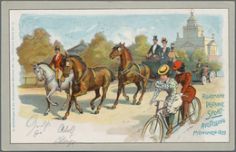 Thematik: Tiere-Pferdekutschen / Animals-horse Coaches: 1899, Bavaria. Picture Postcard "Allg. Deuts - Cavalli