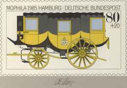 Thematik: Tiere-Pferdekutschen / Animals-horse Coaches: 1985, Bund, Original-Künstlerentwurf (26x15, - Cavalli