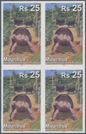 Thematik: Tiere-Schildkröten / Animals-turtles: 2009, Mauritius. IMPERFORATE Block Of 4 For The 25rs - Tortues