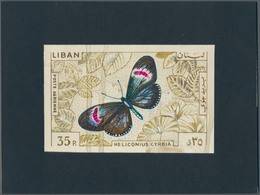 Thematik: Tiere-Schmetterlinge / Animals-butterflies: 1965, Libanon, Issue Butterflys, Artist Drawin - Papillons