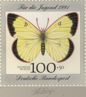 Thematik: Tiere-Schmetterlinge / Animals-butterflies: 1991, Bund, Fast Identischer Künstlerentwurf ( - Schmetterlinge