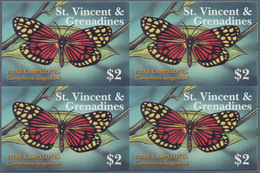 Thematik: Tiere-Schmetterlinge / Animals-butterflies: 2001, St. Vincent. Imperforate Block Of 4 For - Schmetterlinge