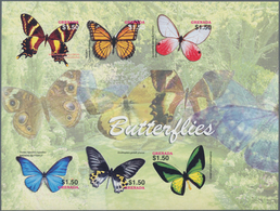 Thematik: Tiere-Schmetterlinge / Animals-butterflies: 2005, GRENADA: Butterflies Complete Set Of Six - Papillons