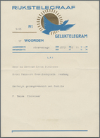 Thematik: Tiere-Vögel / Animals-birds: 1935, The Netherlands. Complete Congratulatory Telegram With - Autres & Non Classés