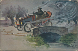 Thematik: Verkehr-Auto / Traffic-car: 1906, German Reich. Private Postcard 2p Germania "Automobile J - Cars